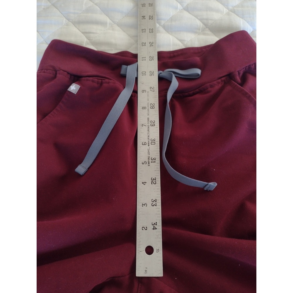 Figs XS Burgundy Drawstring Pocketed Zamora Jogger Scrub Pants *Read* Medical - Picture 7 of 8
